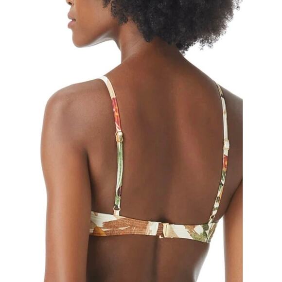 Vince Camuto Seychelles Floral Knotted Bikini Top in Bone L NWT - Picture 2 of 5